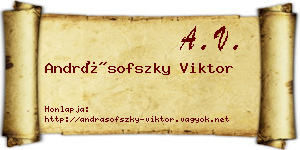 Andrásofszky Viktor névjegykártya